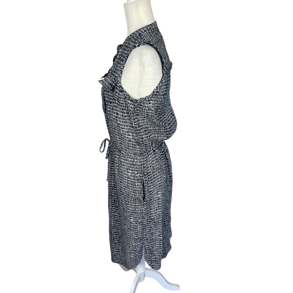 Ann Taylor Linen Rayon Button Front Shirt Dress Blue White Sz Small Classic Chic - Picture 4 of 12